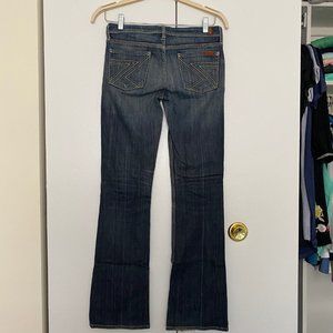 7 For All Mankind White/Green Flynt Jeans Size 26